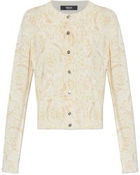 Versace - Crewneck Button-Up Cardigan - Lyst