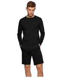 BOSS - Salbo Curved Logo-Print Sweatshirt - Lyst