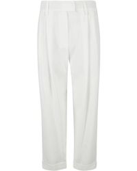 Brunello Cucinelli - Pleated-Detail Straight Trousers - Lyst