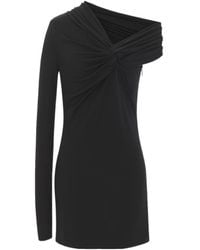 Saint Laurent - Ruched One-Sleeved Mini Dress - Lyst