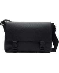 Burberry - Embossed Check Buckled Messenger Bag - Lyst