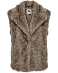 Aniye By - Faux-Fur Notched-Lapels Gilet - Lyst
