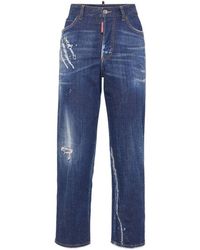 DSquared² - Distressed Straight-Leg Jeans - Lyst