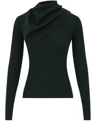 Zimmermann - Ribbed-Knit Cowl-Neck Sweater - Lyst