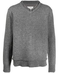 Maison Margiela - Four-Stitch V-Neck Jumper - Lyst