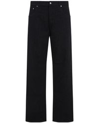 Prada - Logo Plaque Straight-Leg Jeans - Lyst