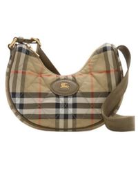 Burberry - Horseshoe Checked Crossbody Bag - Lyst