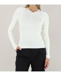 Twinset - Pointelle Knit Sweater - Lyst