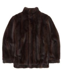 MM6 by Maison Martin Margiela - Faux-Fur High-Collar Jacket - Lyst