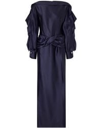 Lanvin - Ruffled Gathered Satin Gown - Lyst
