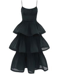 Zimmermann - Pleated Tiered Midi Dress - Lyst