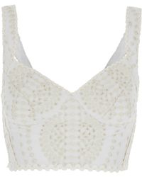 Charo Ruiz - Goldie V Neck Perforated Top - Lyst