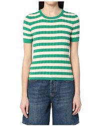 Roberto Collina - Striped Ribbed T-Shirt - Lyst
