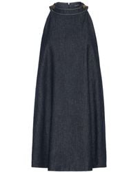 Max Mara - Short Sleeveless Cotton Denim Dress - Lyst