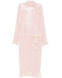 Alessandra Rich - Sequin-Embellished Bow-Detail Midi Dress - Lyst