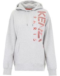 KENZO - Letter Logo Printed Hooded Sweater - Lyst