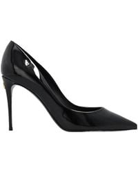 Dolce & Gabbana - Logo Plaque Pointed-Toe Pumps - Lyst