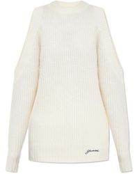 Ganni - Cold-Shoulder Crewneck Jumper - Lyst