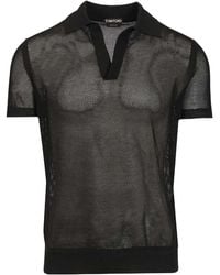 Tom Ford - Mesh Buttonless Polo Shirt - Lyst
