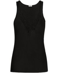 Balmain - Knit Vest Top With Lace - Lyst