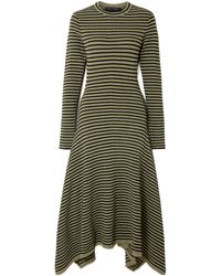 Proenza Schouler - Didi Frayed Striped Knitted Midi Dress - Lyst