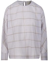 forte_forte - Plaid-Pattern Blouse - Lyst