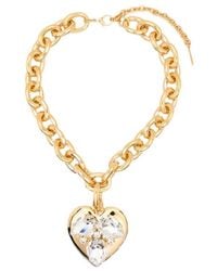 Alessandra Rich - Crystal-Embellished Heart-Pendant Necklace - Lyst