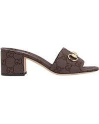 Gucci - Horsebit Slide Sandals - Lyst
