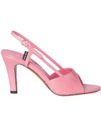 Miu Miu - Embossed Slingback Sandals - Lyst