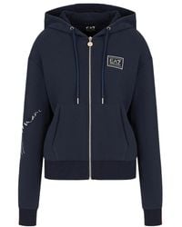 EA7 - Drawstring Hooded Hoodie - Lyst