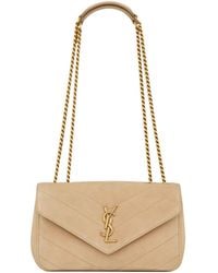 Saint Laurent - Loulou Logo Plaque Small Shoulder Bag - Lyst