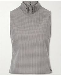 Courreges - Buckled Houndstooth Wool-Blend Tank - Lyst