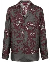 Gucci - Floral-Print Long-Sleeve Shirt - Lyst
