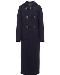 Prada - Double-Breasted Hooded Duffle Coat - Lyst