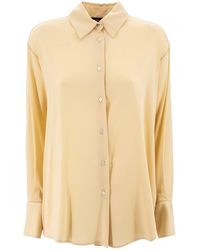 Fabiana Filippi - Drop-Shoulder Button-Up Crepe Shirt - Lyst