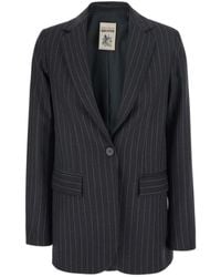 Semicouture - Semi Couture Carmen Pinstripe Single-Breasted Blazer - Lyst