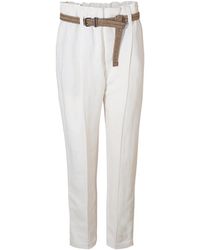Brunello Cucinelli - Cropped Tailored Trousers - Lyst
