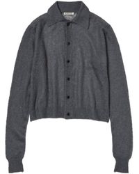 AURALEE - Sheer Knit Shirt Cardigan - Lyst