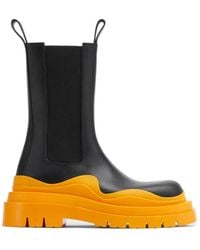 Bottega Veneta - Ridged-Sole Round-Toe Boots - Lyst