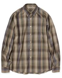 AURALEE - Check Motif Button-Up Shirt - Lyst