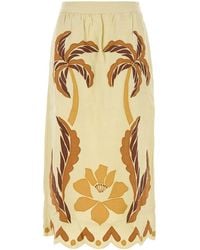 FARM Rio - Pastel Yellow Linen Skirt - Lyst