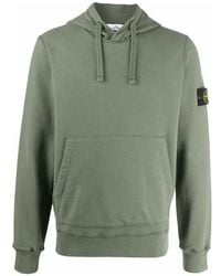 Stone Island - Compass Garment-Dyed Hoodie - Lyst