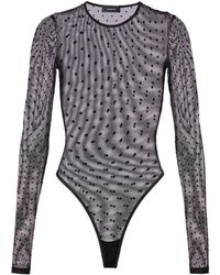 Wardrobe NYC - Polka Dot Sheer Mesh Bodysuit - Lyst