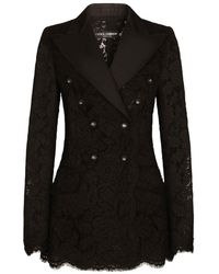 Dolce & Gabbana - Double Breasted Lace Blazer - Lyst