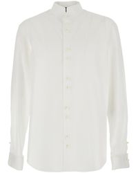 Emporio Armani - Stand Collar Button-Up Shirt - Lyst