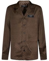 Balmain - Monogram-Print Satin Shirt - Lyst