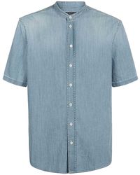 Dondup - Mandarin Collar Denim Shirt - Lyst