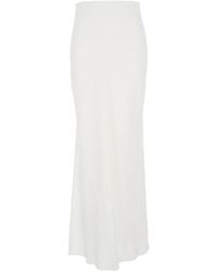 Brunello Cucinelli - Long Satin Side-Slit Skirt - Lyst