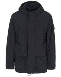 Stone Island - Hooded Logo-Patch Parka - Lyst