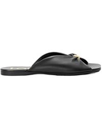 Loewe - X Paula's Ibiza Leather Pebble Slides - Lyst